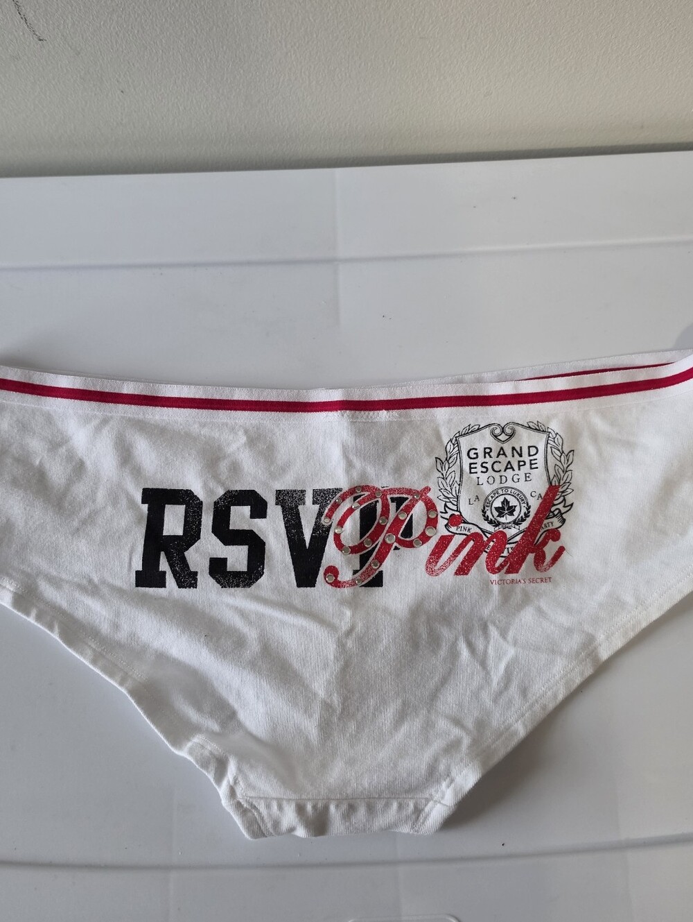 Victoria’s Secret Pink 2007 Y2K Bling Vintage Extra Low Rise Hipster Panty Sz L